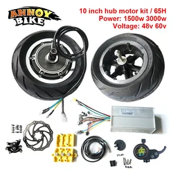 Electric Scooter 10 Inch Hub Motor Kit 48V 1500W 60V 3000W Conversion eBike Brushless Front Electric Bicycle Kit