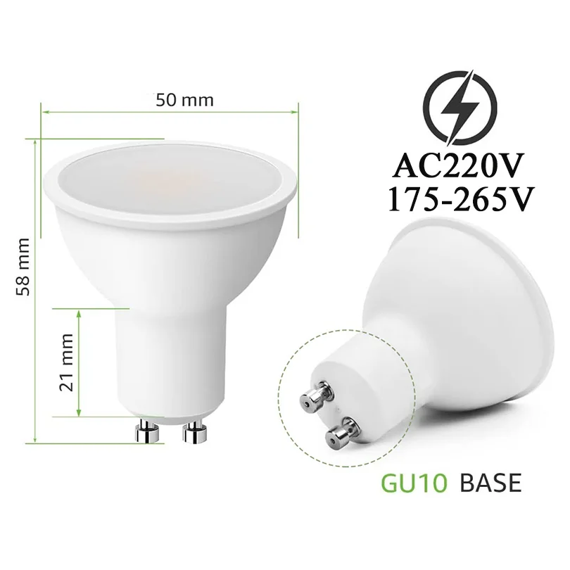 10PCS LED Spotlight GU10 LED BULB AC220V 3W 6W 9W 12W 38 120 degree high lumen warm white light replace 50W 100W halogen lamp image 3