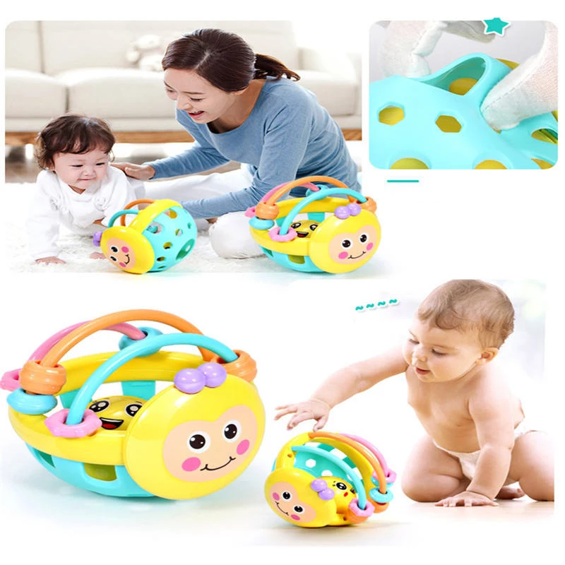 1 Pc 10cm Baby Toys 0 12 Months Baby Development Toy Silicone Teether Baby Sensory Toys for Babies Catch Ball Montessori Toys