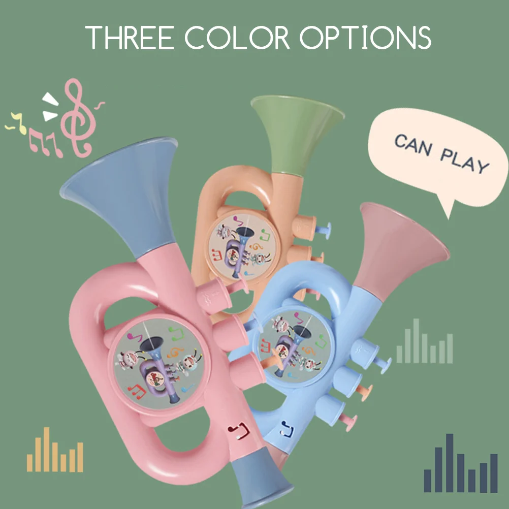 3 個のカラフルな子供用ミュージカルトランペット吹奏楽器教育シミュレーションホーン子供の学習用トランペット吹奏おもちゃ