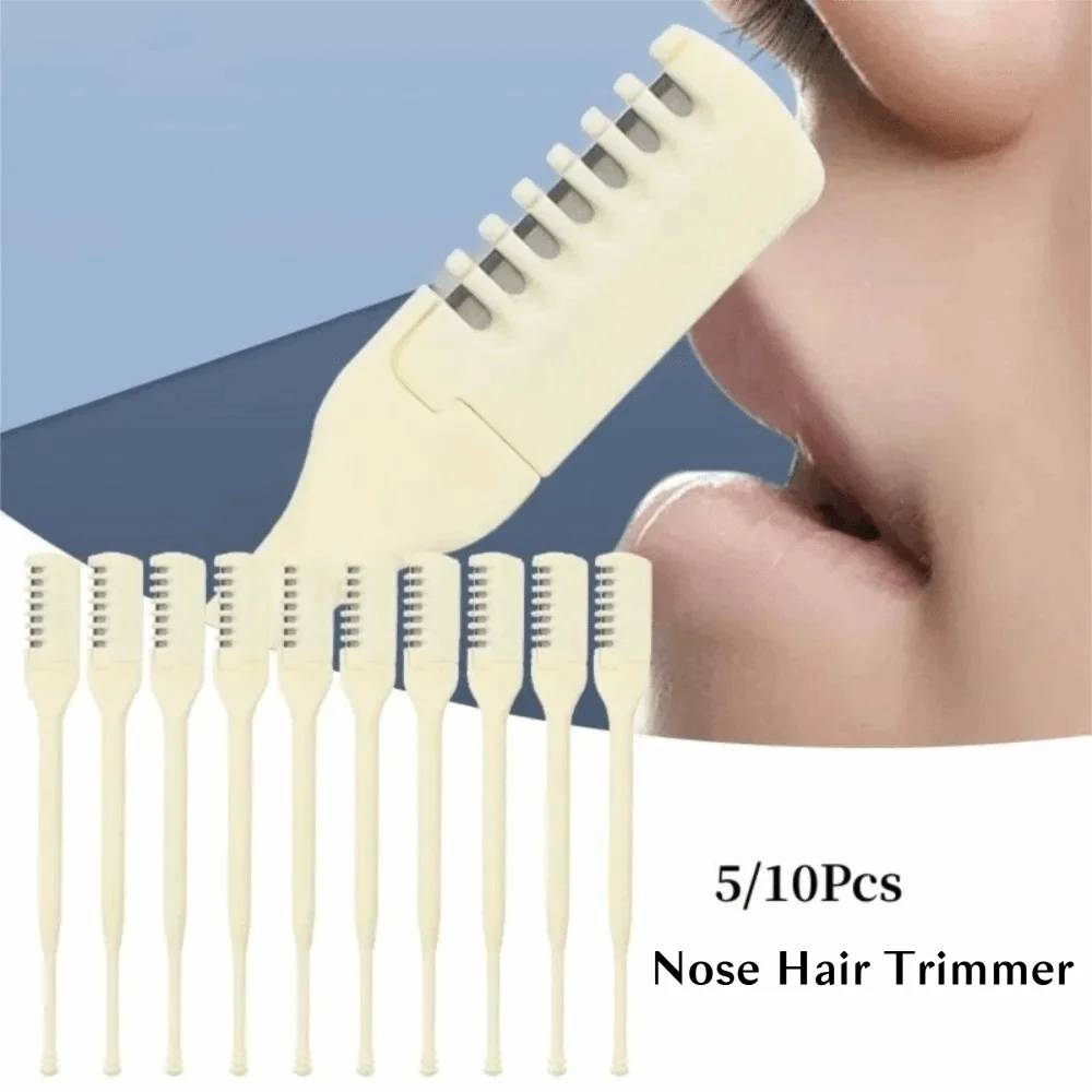 5PCS/10PCS Double Sided Nose Hair Trimmer Portable 360 Degree Nostril Cleaning Trimmer Reusable Nose Hair Scraper Women and Men