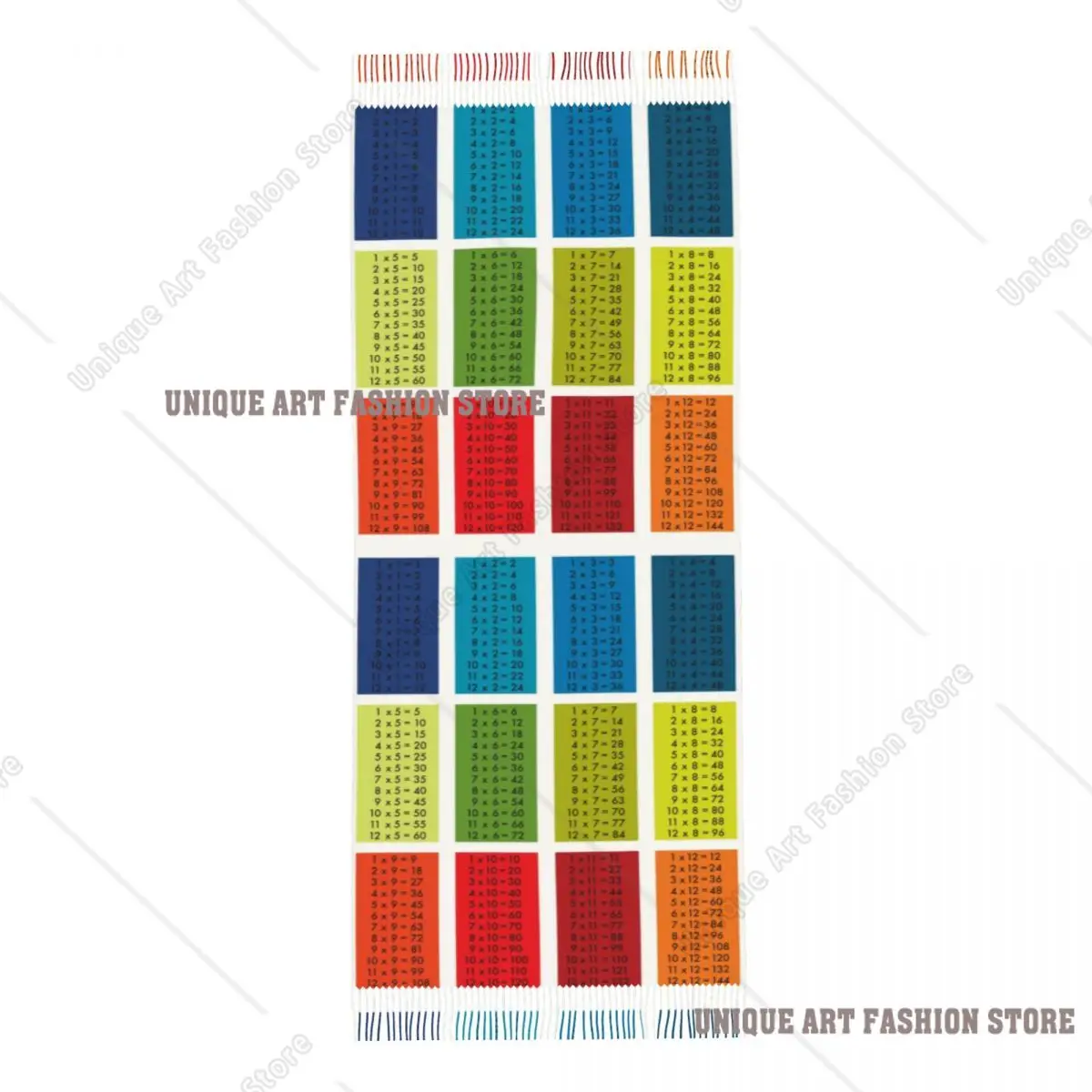 Custom Times Tables Tassel Scarf Women Winter Warm Shawls Wraps Female Math Algebra Multiplication Table Scarves