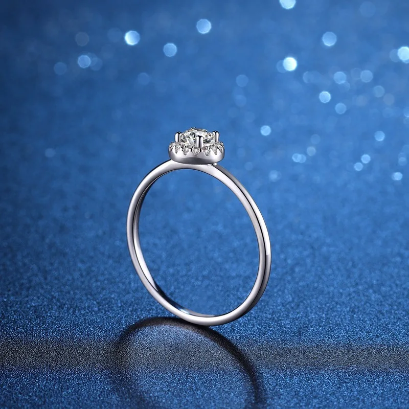 D Color Moissanite Diamond 4mm Round Cut Moissanite Ring For Women 925 Sterling Silver Rings Wedding Band Jewelry Gift Wholesale