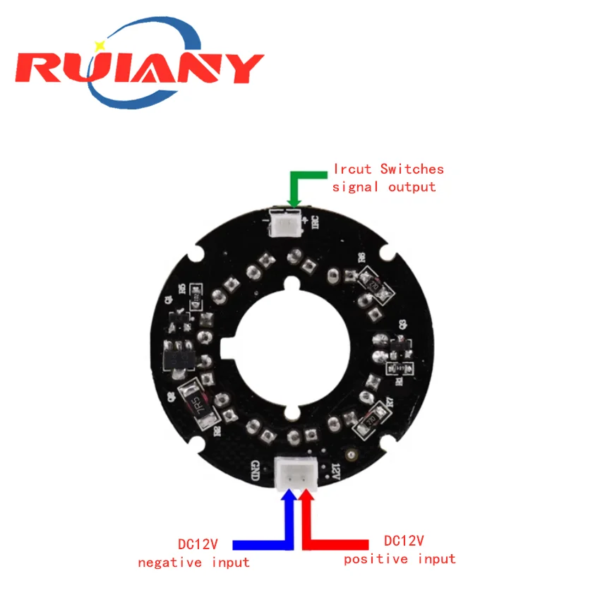 Carro Infrared Light Board Assembly Acessórios, 2.5 Polegada, Metal Bullet Monitoring, 12 Light Board, Bus Camera