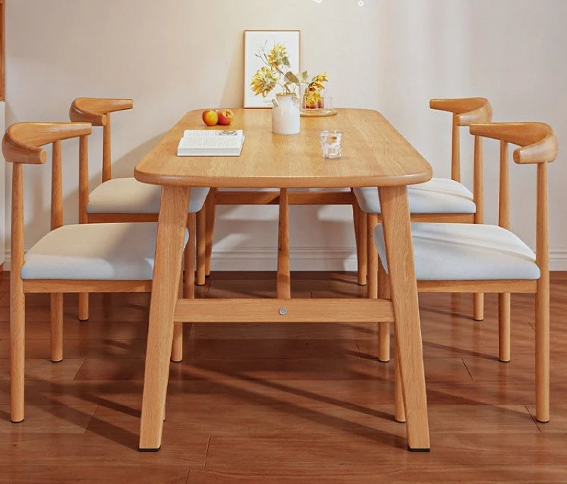 

Nordic dining table household small apartment rectangular dining table rental room catering