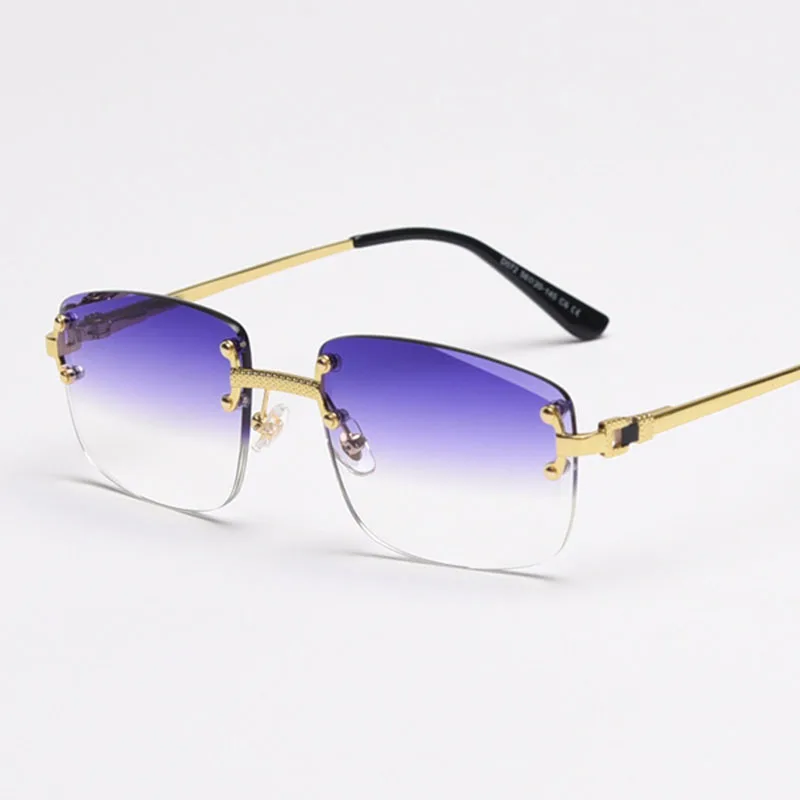 

Модные винтажные солнцезащитные очки без оправы с заклепками для женщин и мужчин, квадратные солнцезащитные очки в стиле панк, роскошный брендовый дизайнер, популярный козырек для вождения UV400