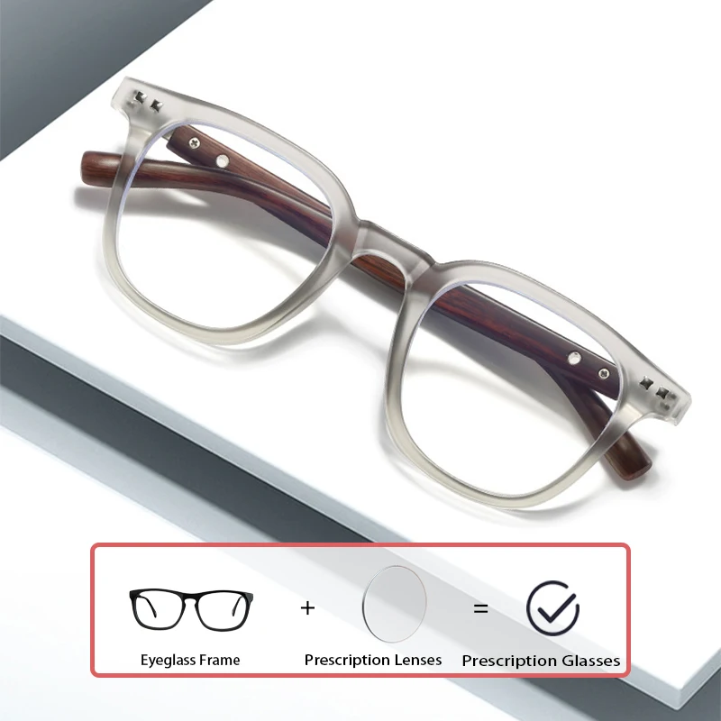Custom Prescription Glasses For Men Women Fashion Wooden TR-90 Rectangle Anti-blue Light Accessory Eyewear Outdoor Office Glass