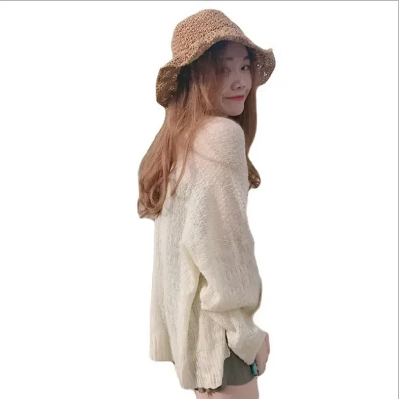 Strickjacke für Frauen Sommer Ernte Strickjacke Pullover Frauen lose Mantel Kardigan Sweter Cardigans koreanische kurze Strickjacke