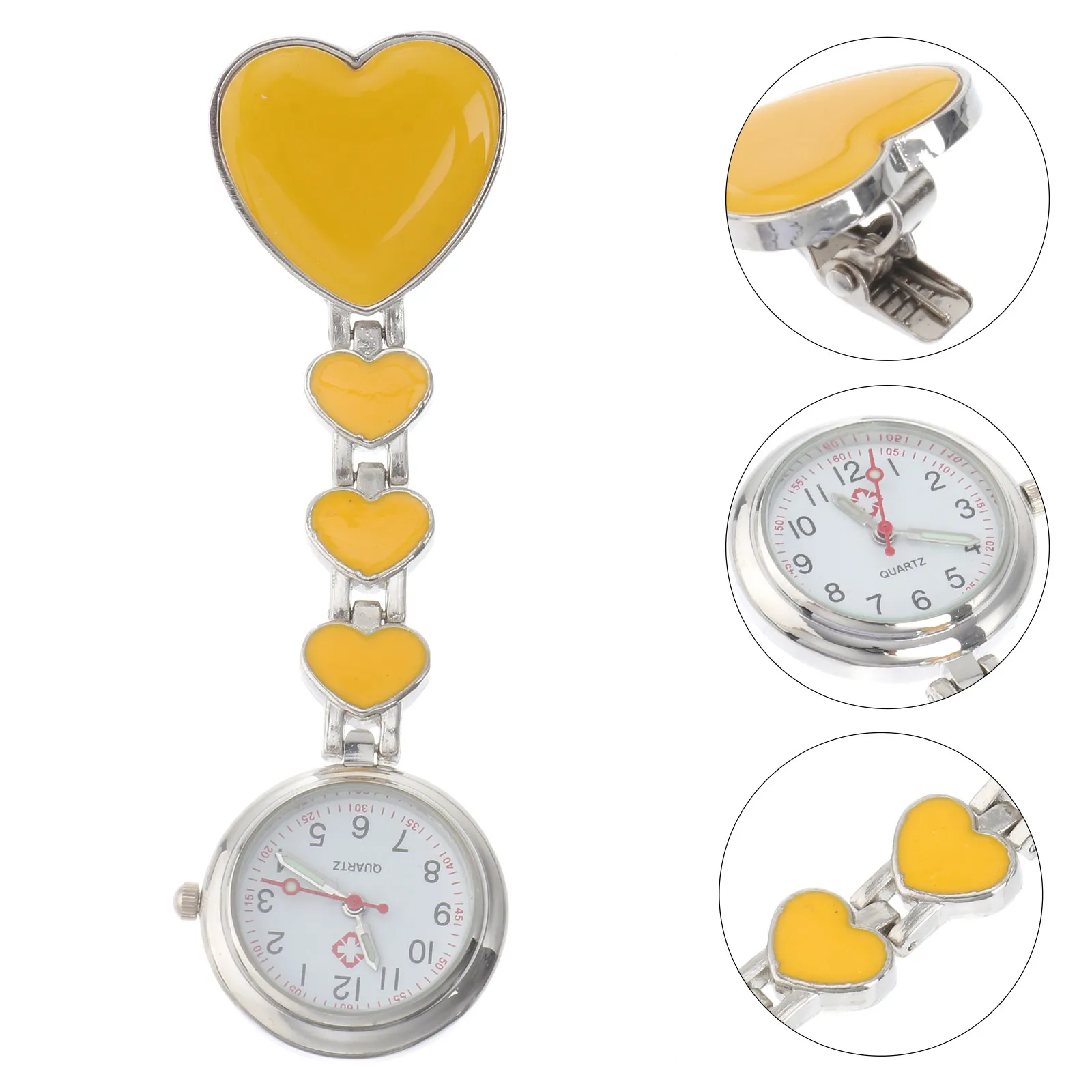 

1 шт. Наручные часы для врачей и медсестер, креативный дизайн, желтые светящиеся стрелки, для использования в больницах и клиниках