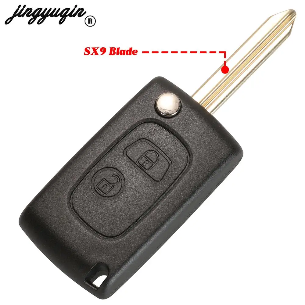 jingyuqin Modifid For Citroen C2 C3 C4 Fit Peugeot 107 2008 Flip Remote Key Case Shell Blank HU83 HCA VA2 SX9 Blade Replacement