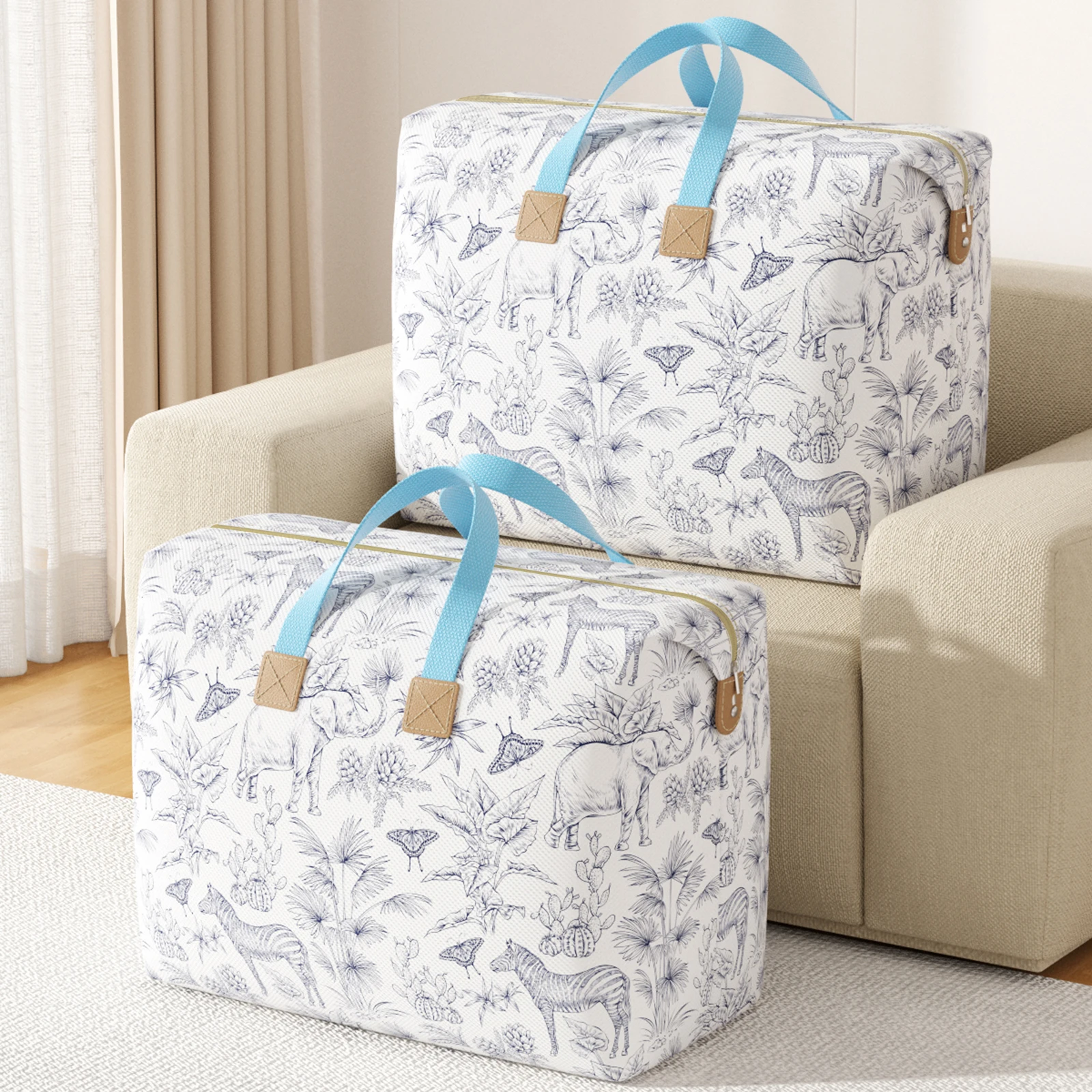 1 x Kleidungsaufbewahrungstasche mit großem Fassungsvermögen, Aufbewahrungstasche für Decken und Bettdecken, faltbare Kleidungs-Organizer-Tasche, tragbare Tasche