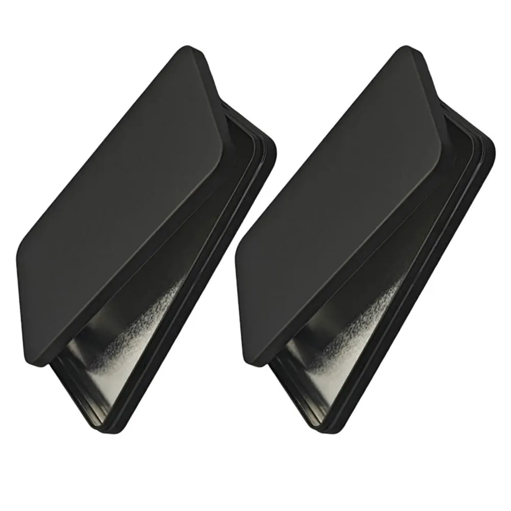 

2Pcs Rectangular Black Metal Cash Box Lid Small Currency Organizer Money Coin Jewelry Storage Black Cash with Tray
