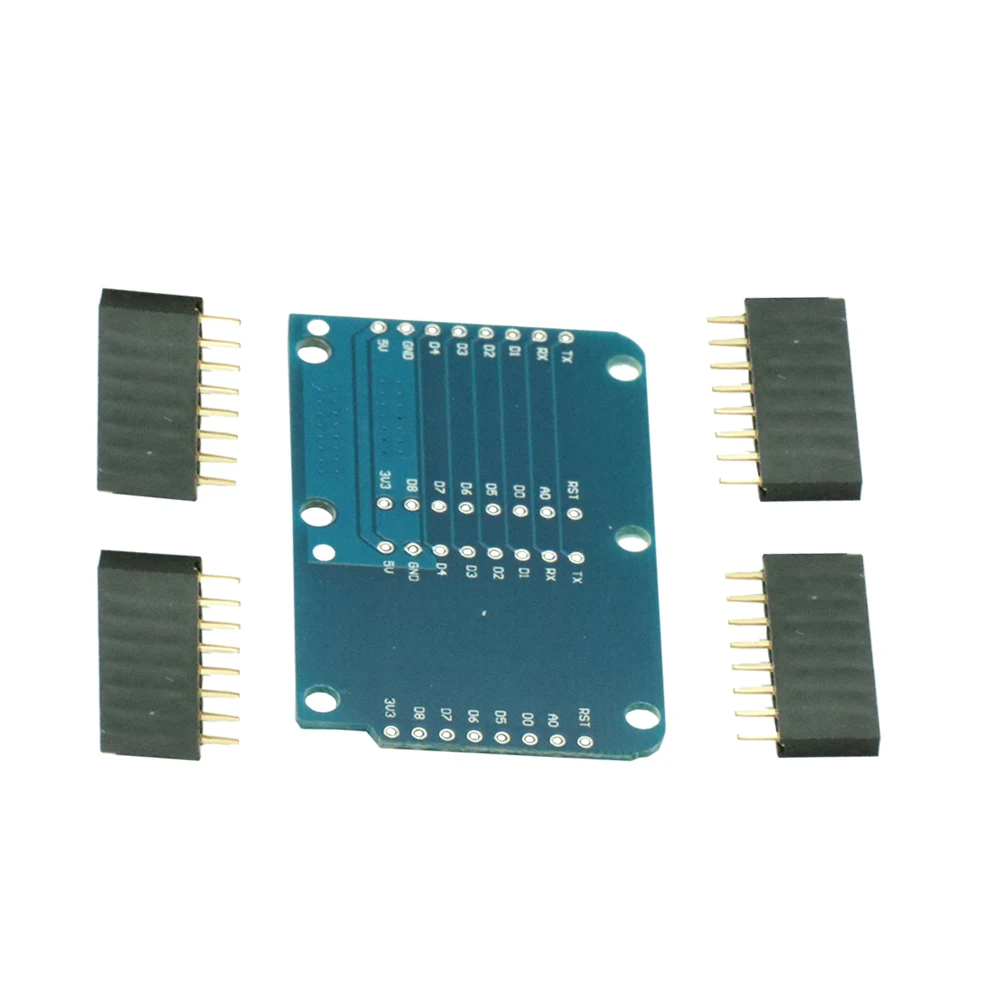 For Wemos D1 Mini Double Socket Dual Base Shield D1 Mini NodeMCU ESP8266 Development Base Board 3.3V With Pins