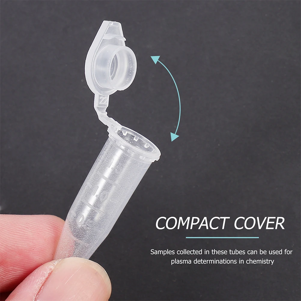

500 Pcs Mini Tube Sample Tubes Plastic Clear Container with Lid Liquid