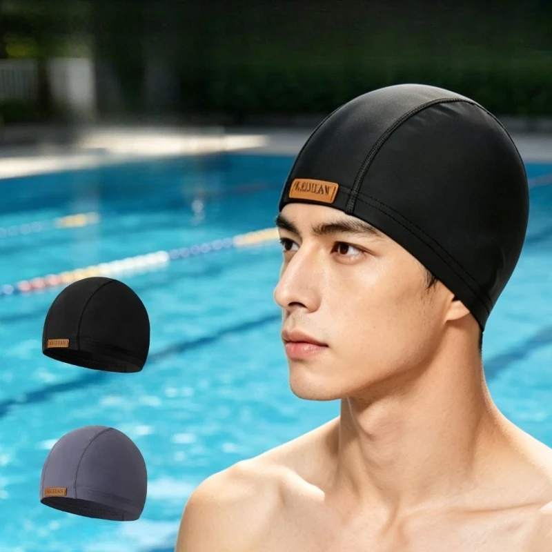Men Swimming Cap Male Adult Summer Ice Silk Breathable Quick-Drying Hat Four-Needle Six-Thread Unisex Large Pool Cap