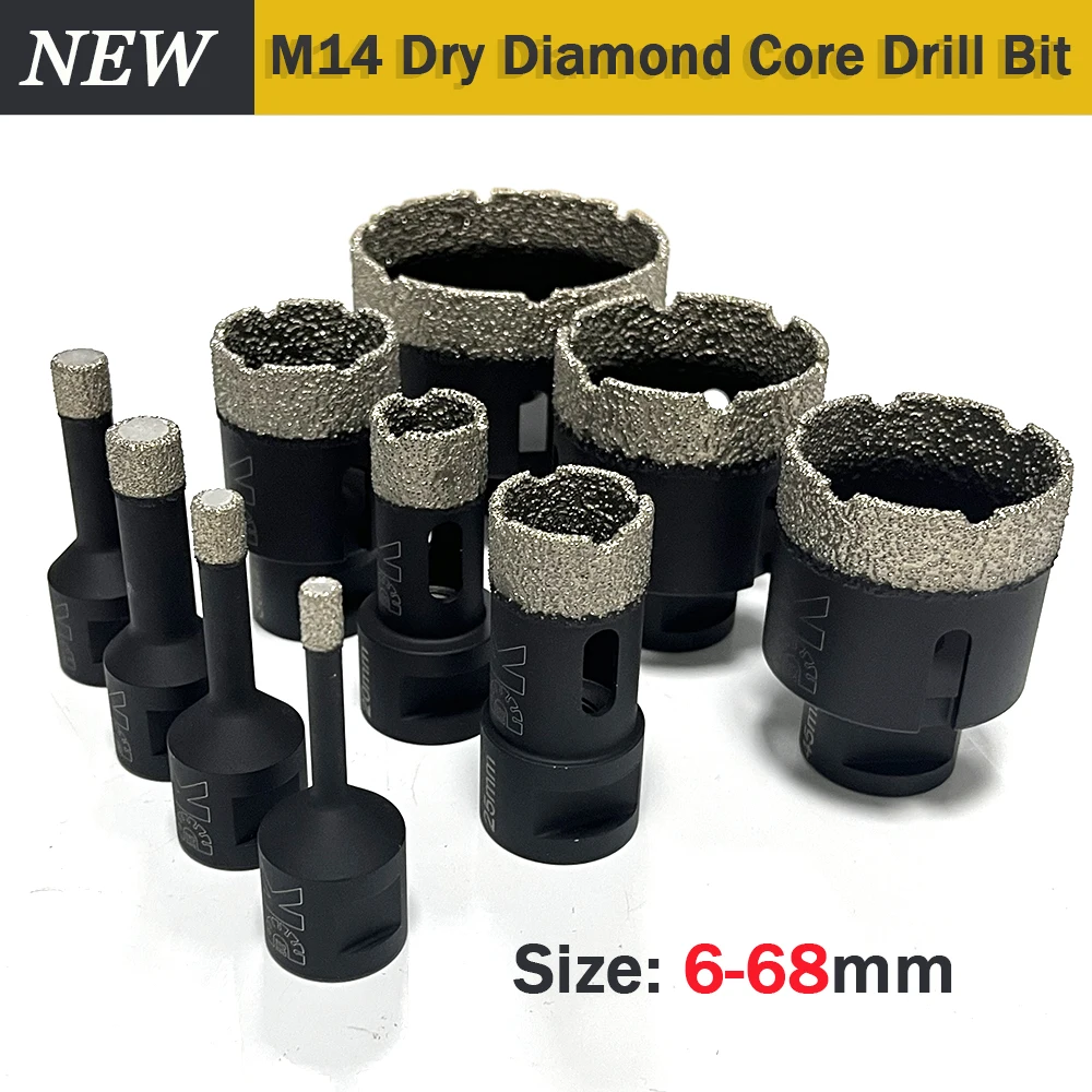 

Diamond Core Drill Bits Vacuum Brazed Hole Saw with M14 Thread Dry or Wet Drilling for Porcelain Ceramic Tile Marble Brick