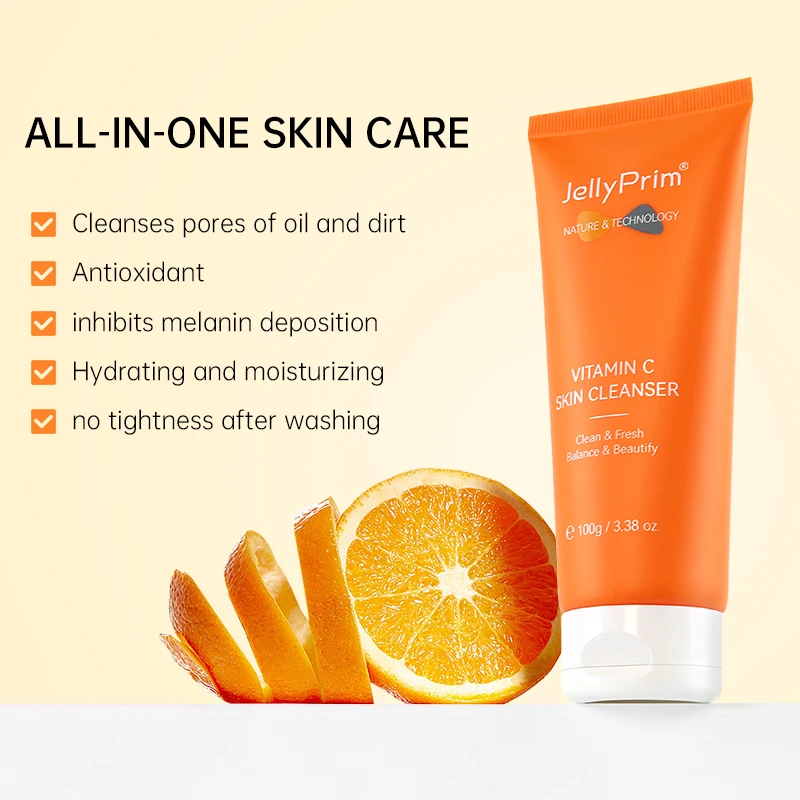 Vitamina C Set completo per la cura della pelle del viso crema sbiancante macchie scure siero occhiaie pulizia del viso kit schiarente idratante