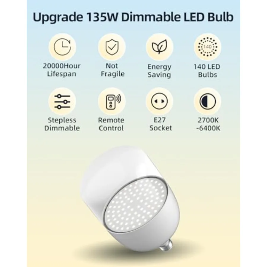 Lighting Kit Pack, 20x28in Soft Box Upgrade 135W 2700-6400K 100V-240V AC E27 LEDBulb Continuous Photography Lighting, Photo Stu view 2
