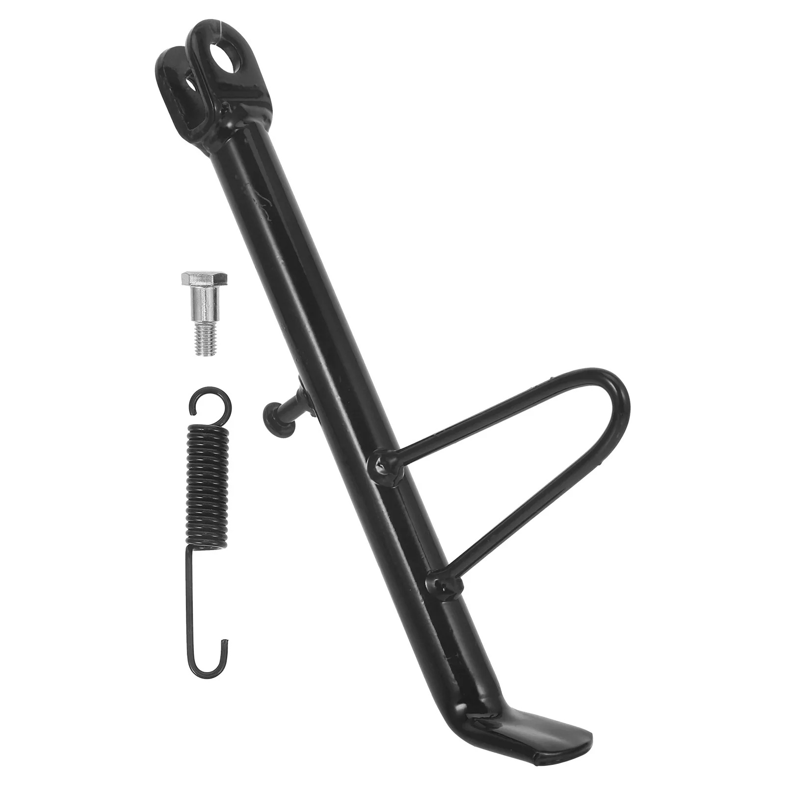

Motorcycle Kickstand 21cm Metal Side Stand Foot with Spring Screw for Electric Scooter Replacement Durable Parking Support