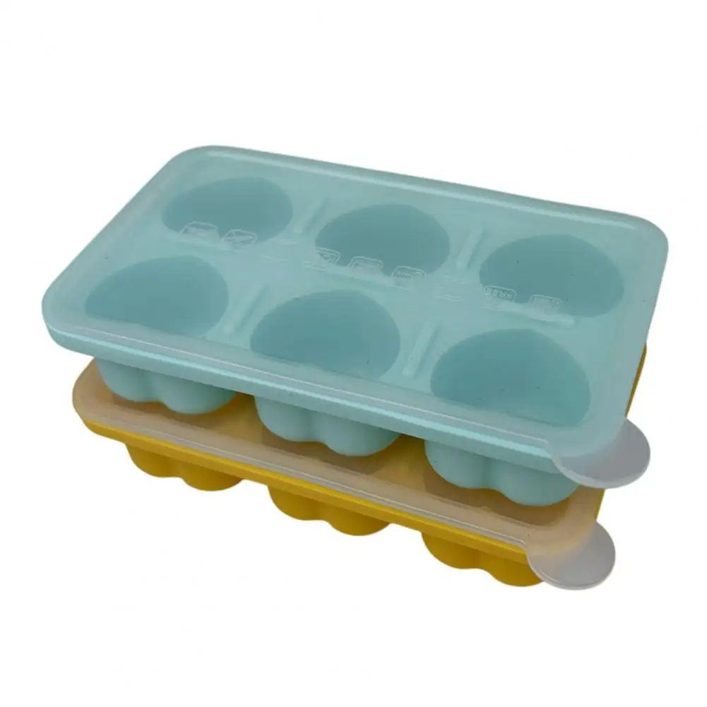 Flexible Silicone Ice Tray Silicone Ice Cube Tray with Lid Food-grade Easy-release Mold for Strawberry Heart Shapes Leak-proof