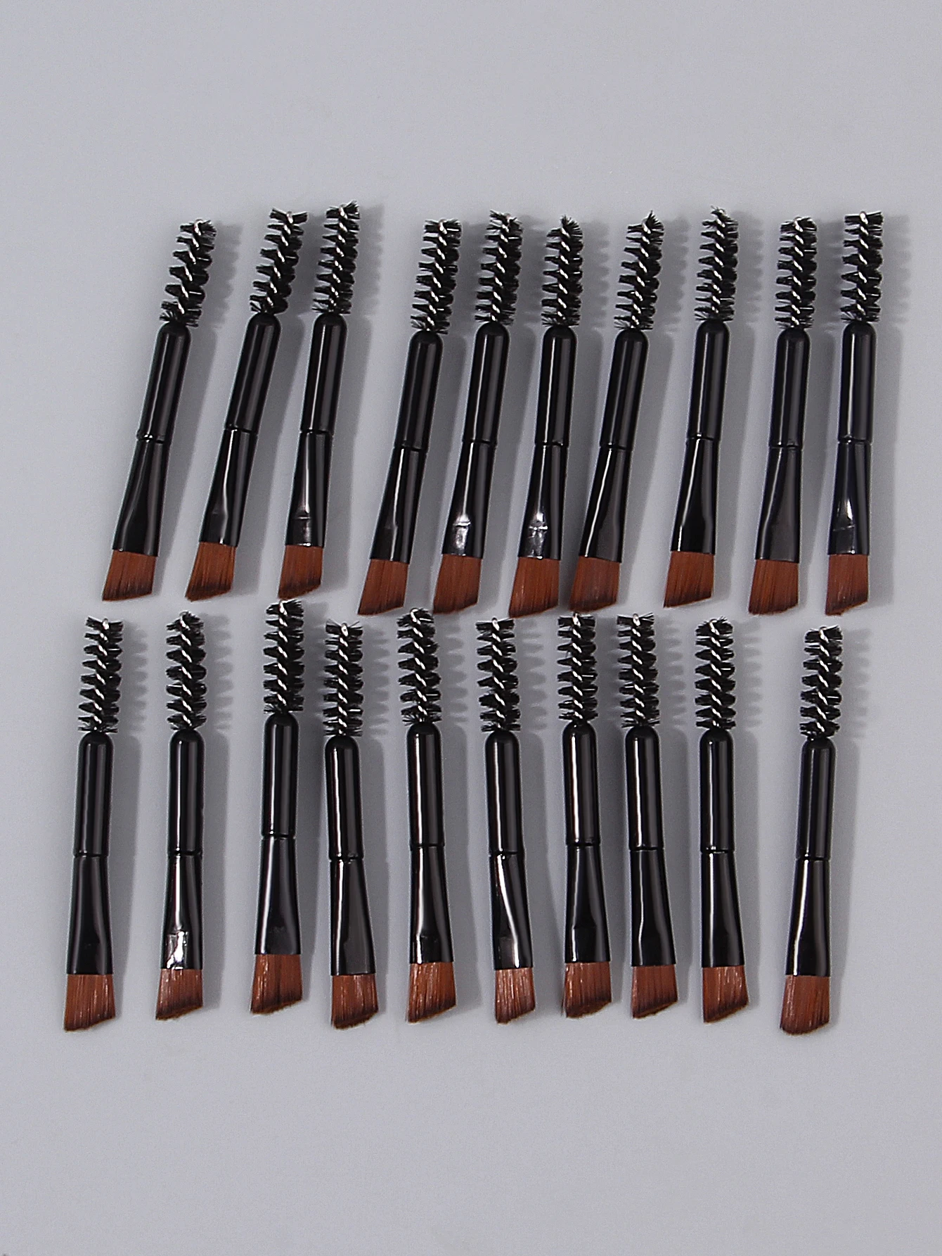 Mini pincel multifuncional para maquiagem de olhos, 20 peças, pincel de cílios de cabeça dupla, pincel de delineador, pente de cachos em espiral, pincel de sobrancelha