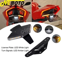 LED Turn Signals License Plate Holder Tail Tidy Fender Eliminator Kit For Ducati Panigale Streetfighter V4 R S V2 V4S 2018-2022