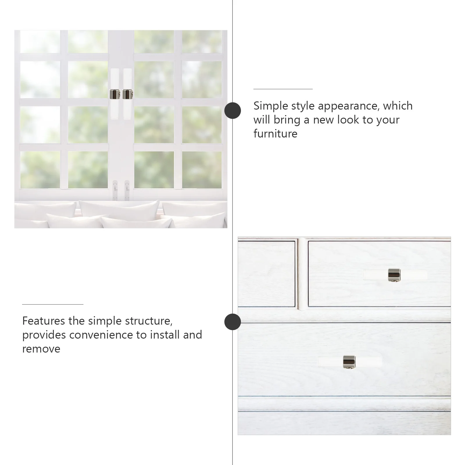 

2Pcs Acrylic Cabinet Knobs Durable Round Drawer Pulls Clear Door Handles Artistic Furniture Knobs Easy Install