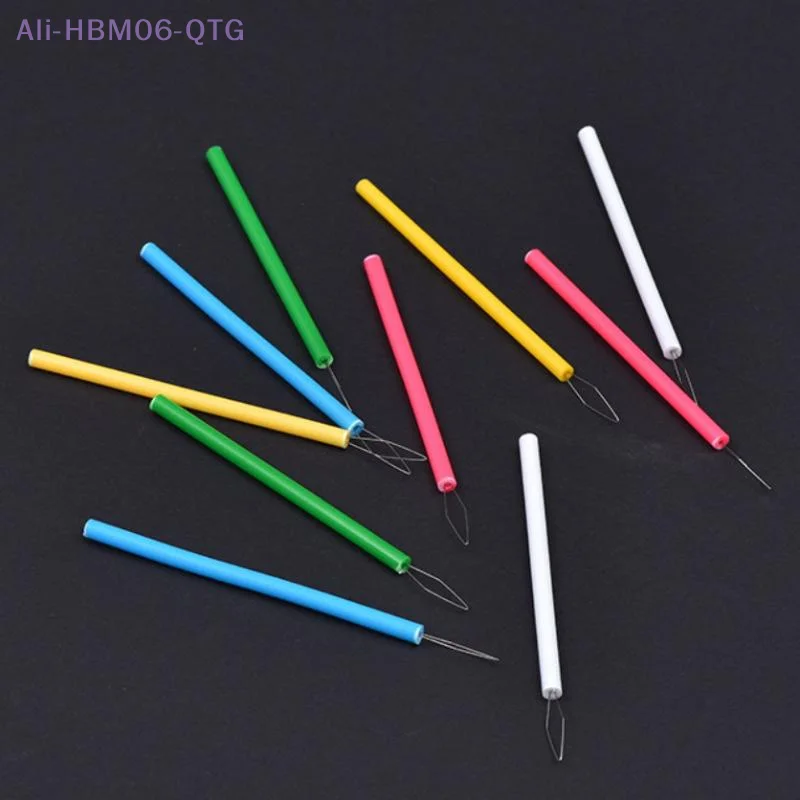 

[New] 10Pcs Leader Beader Threading Needle Sewing Tools Cylindrical Colorful Needle Threader Sewing Threader DIY Accessories