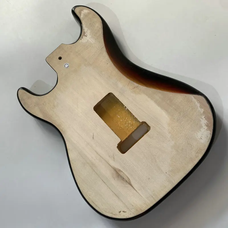 DB735  Sunburst Color ST Guitar Body in Solid Basswood SSH Pickups DIY Guitar Parts with Paints Problems