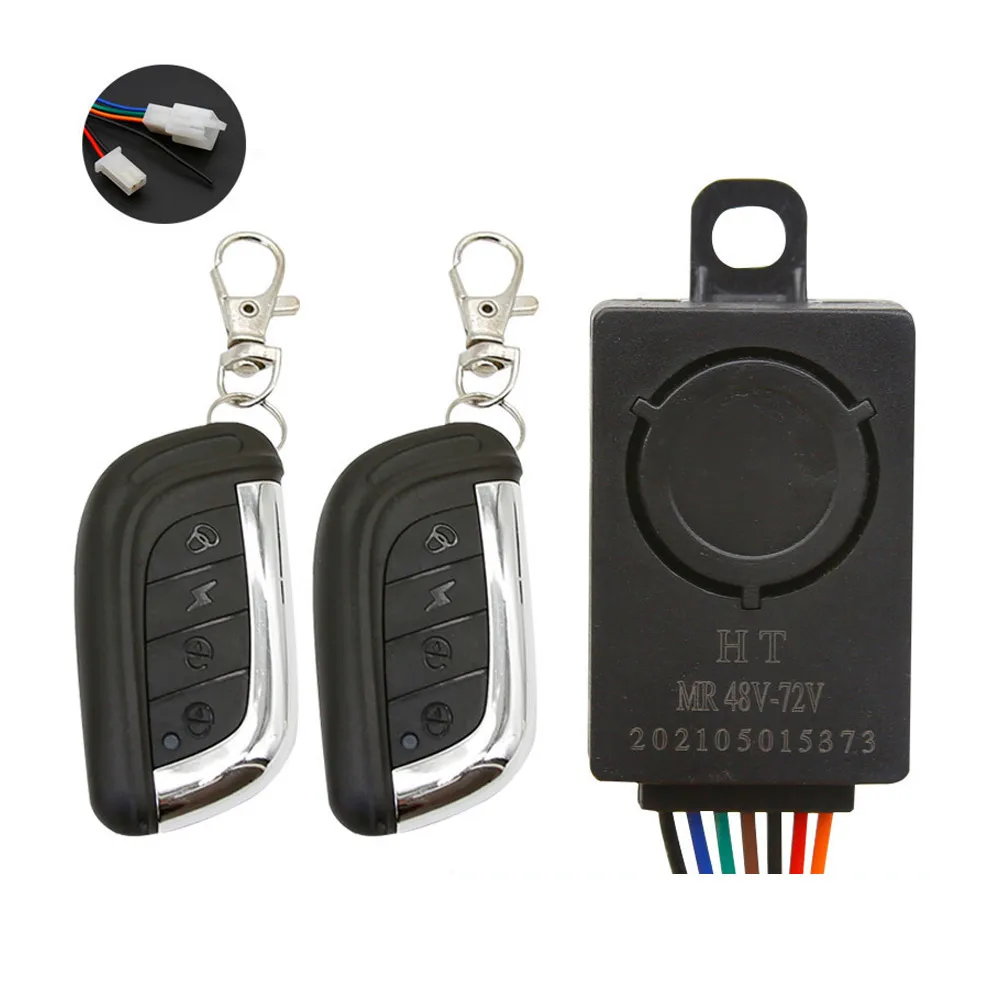 Control Box Wireless Anti theft Lock Alarm with 110db Decibels and Dual Remote Control for 36 72V Electric Vehicles