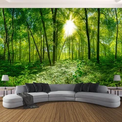 Customized products 3D Photo Wallpaper Space Green Forest Trees Nature Landscape Mural  Living Room Modern TV Background wall 3d