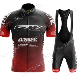 2023 GW-Sidermec Team Cycling Jersey Set Short Sleeve Red Clothing Road Bike Shirts Suit Bicycle Bib Shorts MTB Ropa Maillot
