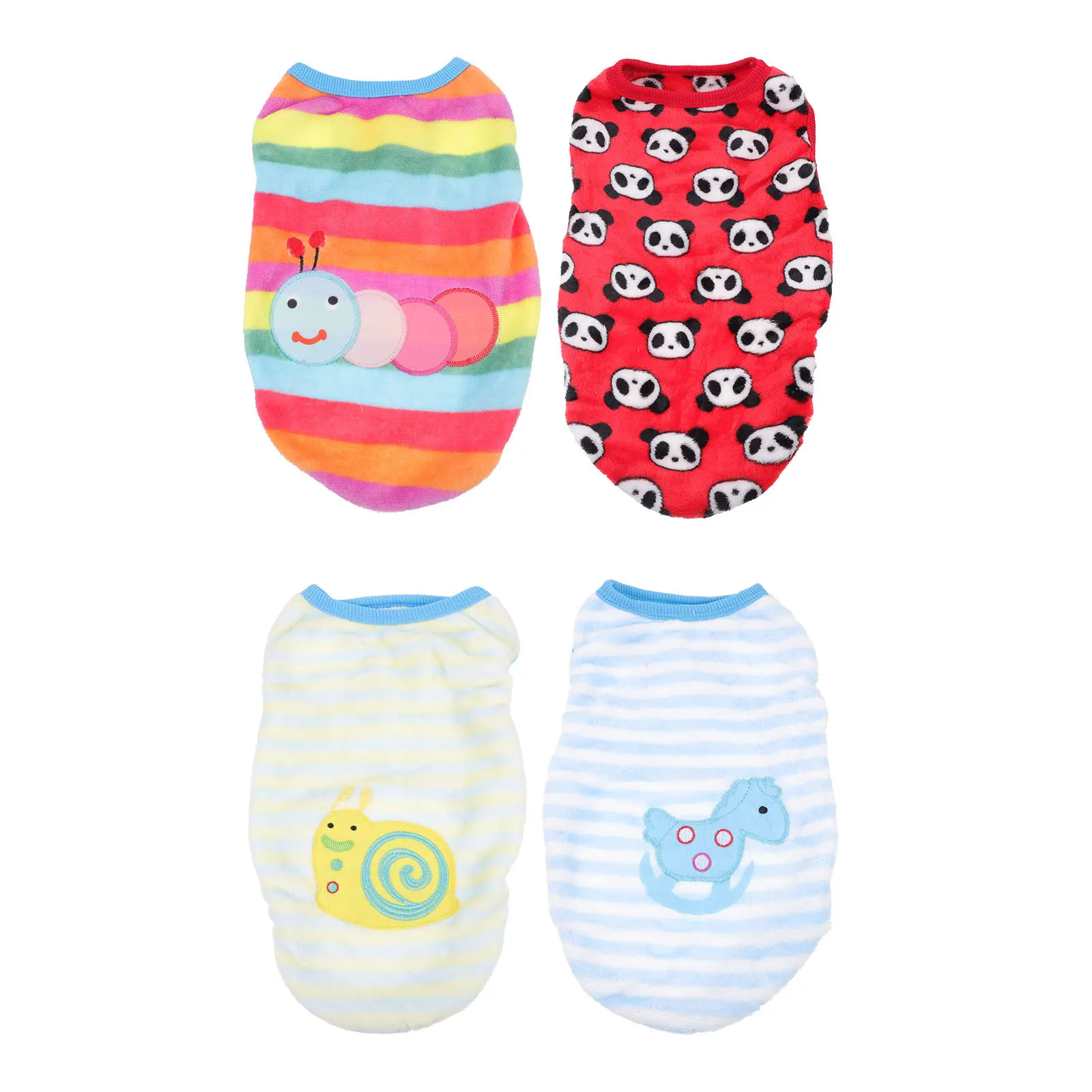 

4Pcs Pet Clothes Flannel Dog Vest Warm Keeping Exquisite Craftsmanship Suitable Autumn Winter Pet Clothes Dog Vest