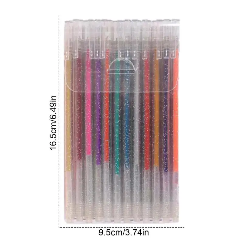 مجموعة أقلام جل لامعة ، أقلام جل فنية مع تألق ، حبر ناعم متعدد الألوان ، لوازم فنية للعبث