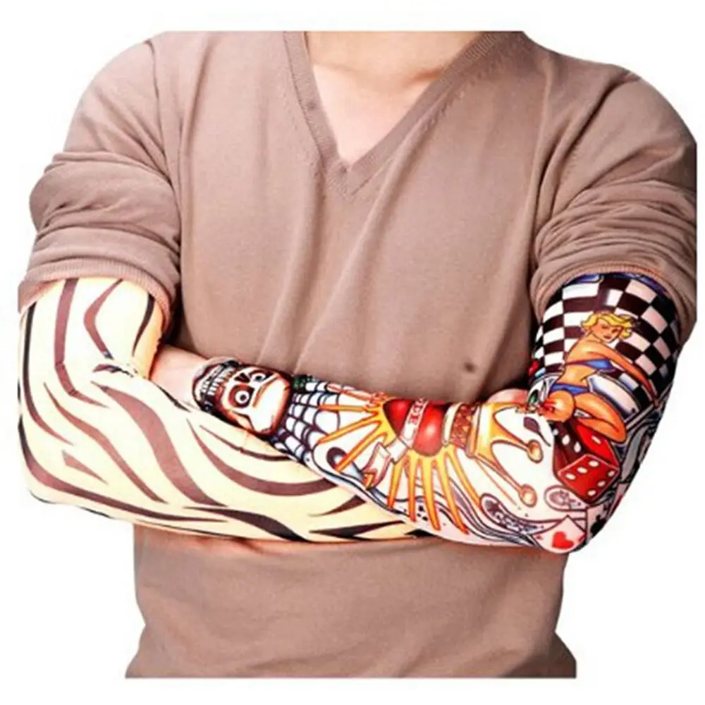 Elastic Sun Protection Arm Warmer, Tattoo mangas, mangas compridas, ciclismo Sports, 6pcs