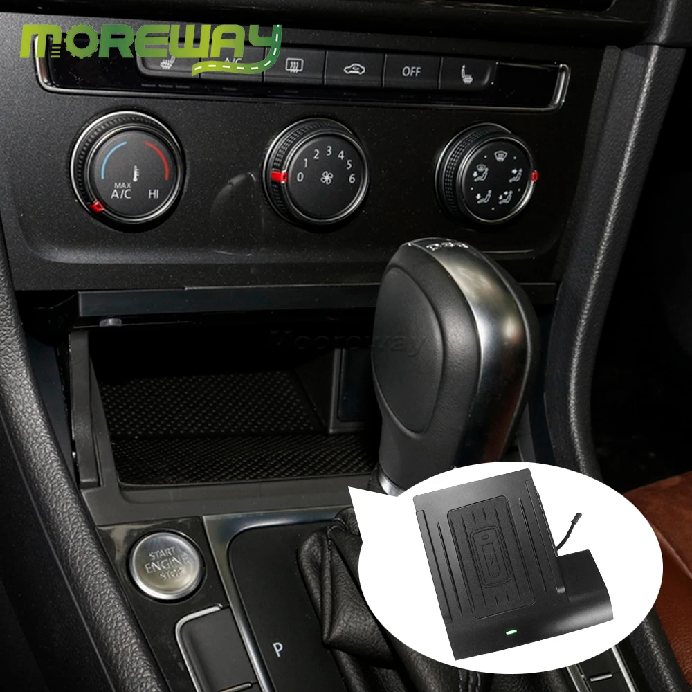 Fast Car Wireless Charging For Volkswagen Golf 7 MK7 2013-2019 Phone Charger Mobile Holder Plug and Play Accessories