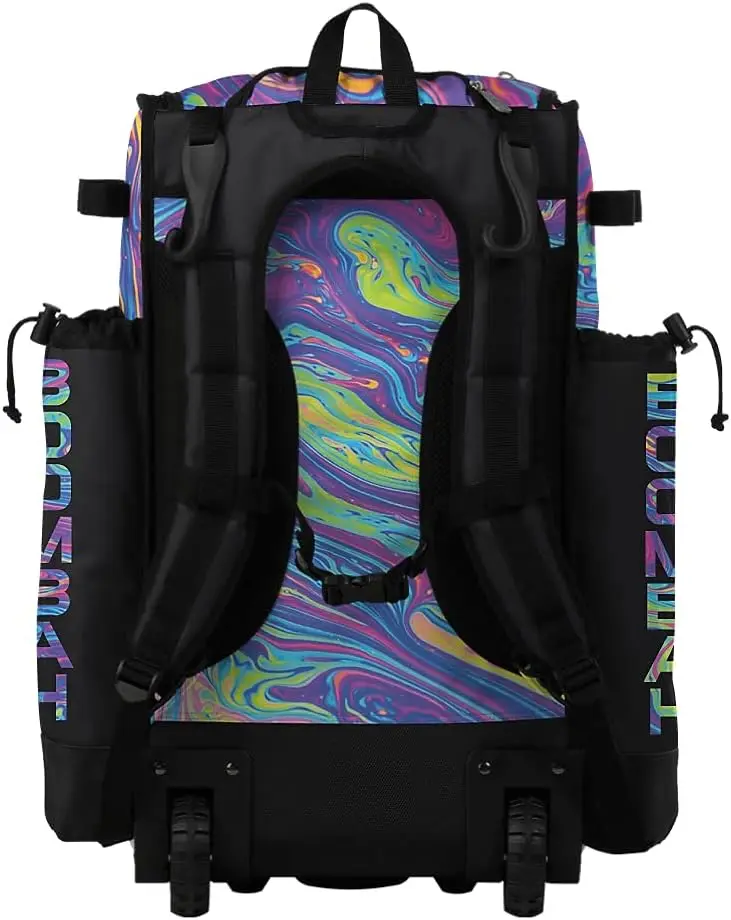 Wheeled Backpack Hybrid Bat Bag Lava Rolling Multicolor