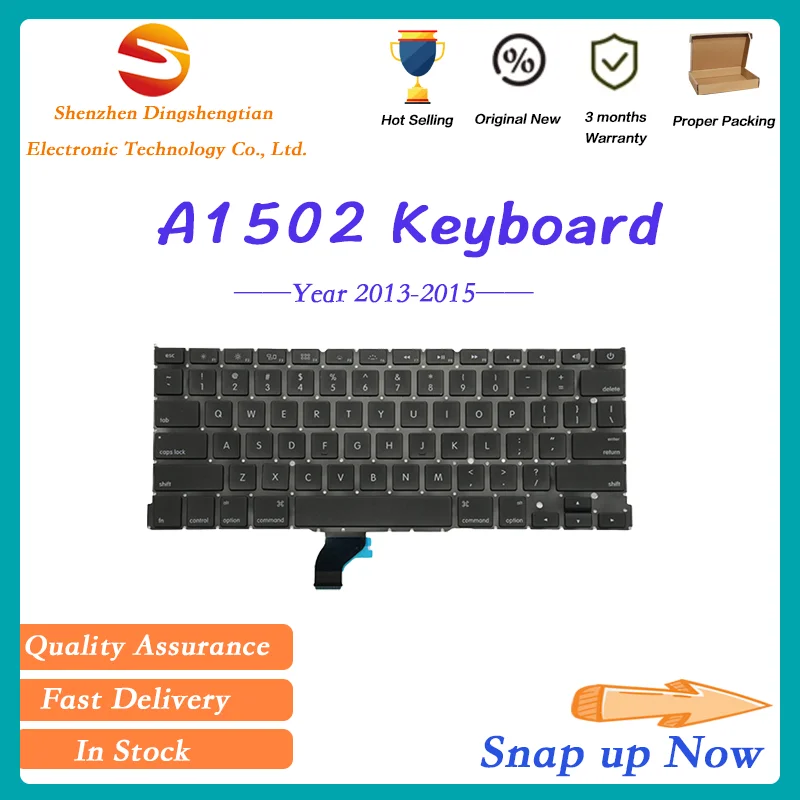 A1502 US UK Spanish French Russian Arabic German Keyboard with Screws For Macbook Pro Retina 13