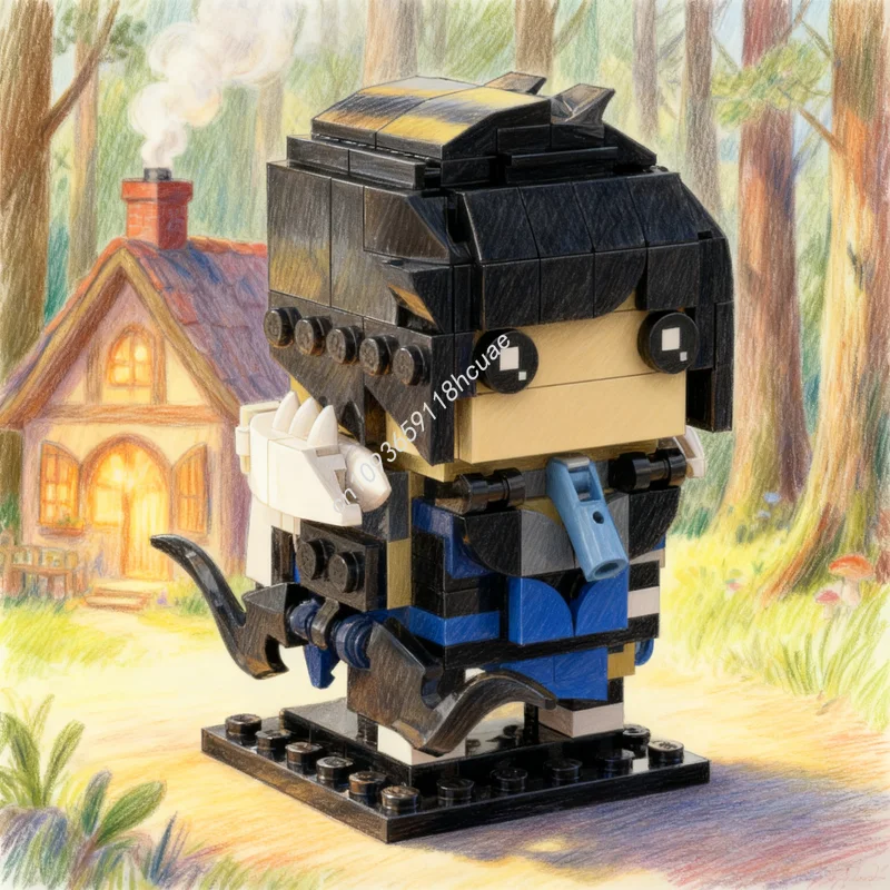 

179 шт. MOC Brickheadz Yelan Genshin Impact модель строительные блоки строительные творческие образовательные игрушки идея рождественского подарка кирпич