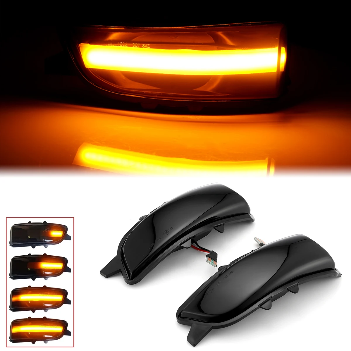 2X LED Dynamic Blinker Side Mirror Indicator Turn Signal Light Lamp 31111090 31111102 For Volvo S40 S60 S80 C30 C70 V40 V50 V70