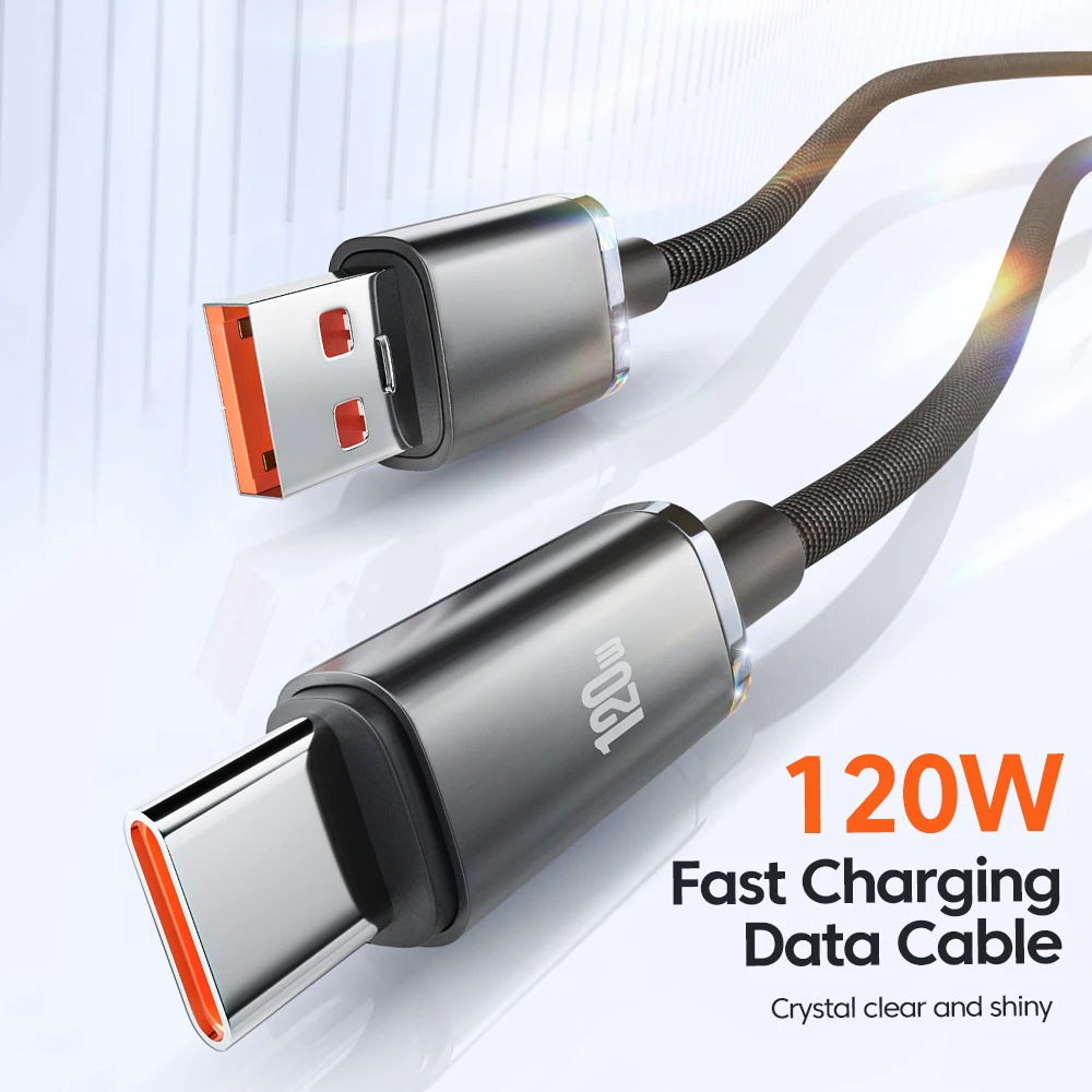 120W USB C Fast Charger Cable USB Type C Mobile Phone Super Fast Charging Data Cord For Huawei Xiaomi Samsung VIVO 0.25m/1m/2m