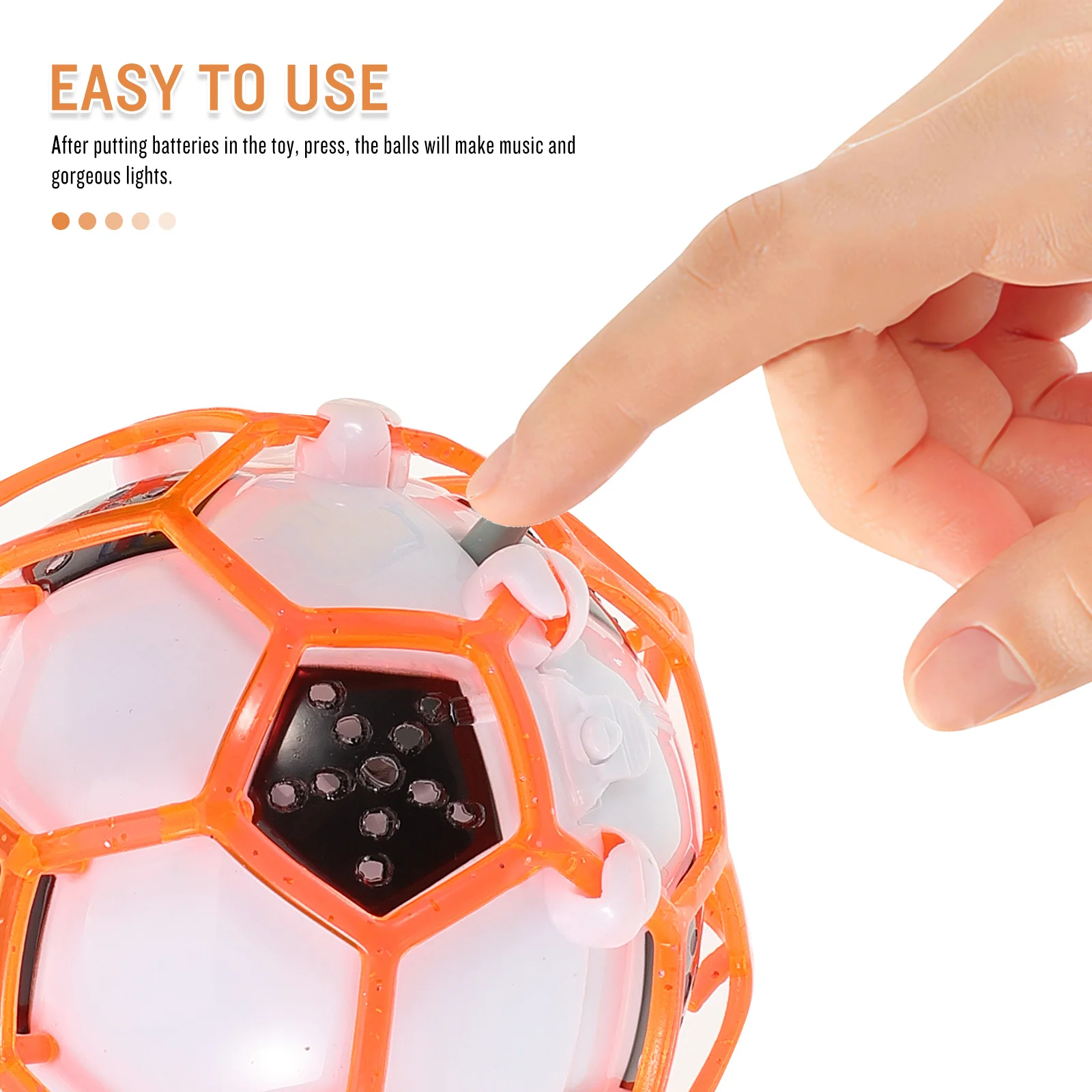 2 pçs elétrico luminoso futebol crianças sem olho atraentes saltando bola musical indoor ao ar livre jogar prático