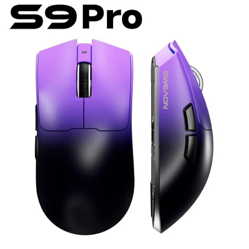 

Беспроводная игровая мышь EWEADN S9 Pro, трехрежимная, эргономичная, с двойным сенсором 8K PAW3950, 42000 DPI, для киберспорта, ПК, офиса, подарок