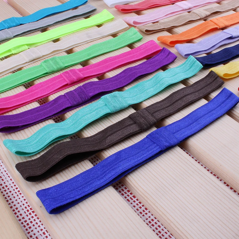 Solid candy nylon headbands para meninas, 10 pçs/lote, 20 cores, artesanal, acessórios para o cabelo, elástico artificial