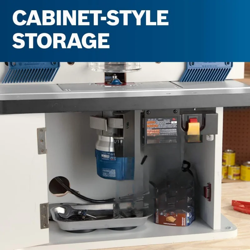 RA1171 25-1/2 in. x 15-7/8 in. Benchtop Laminated MDF Top Cabinet Style Router Table with 2 Dust Collection Ports