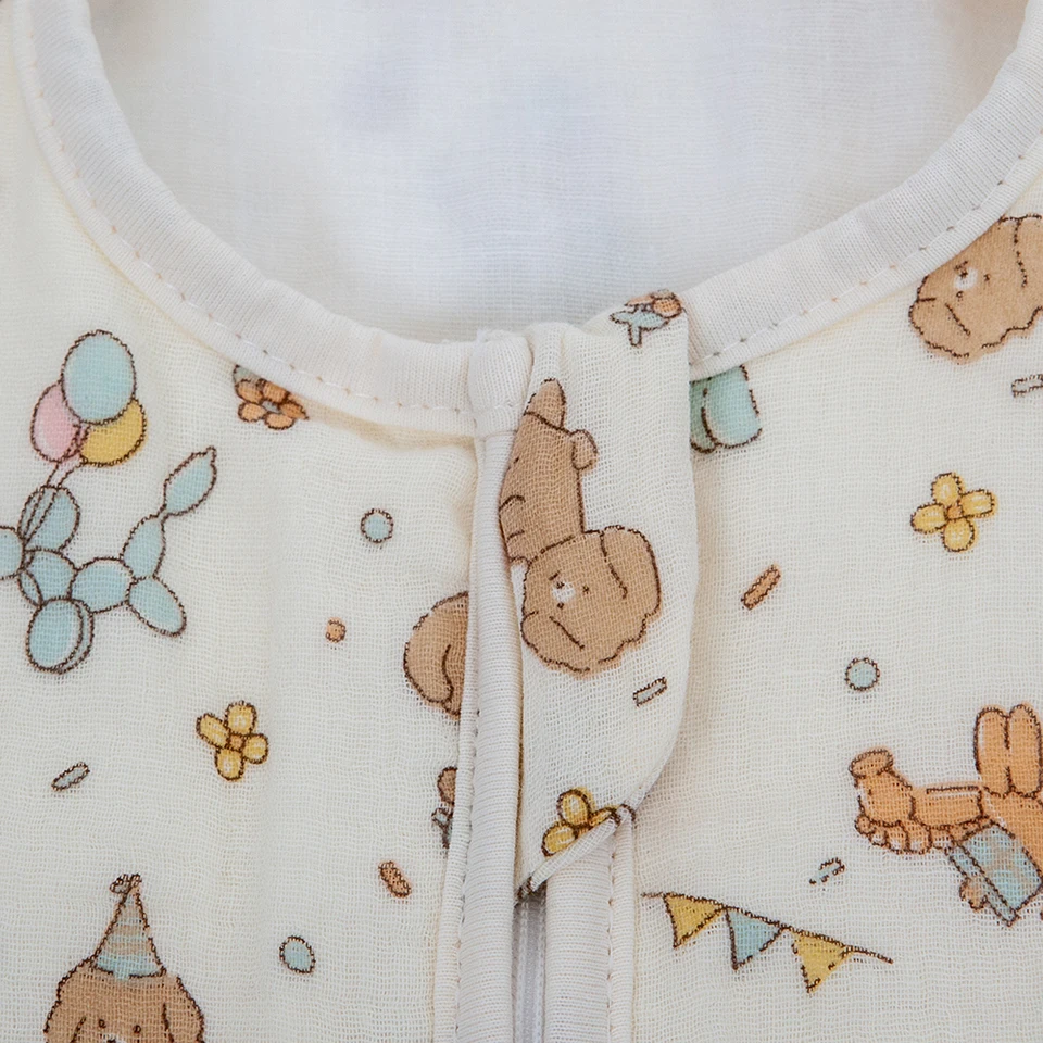 كيس نوم للأطفال بأكمام قابلة للإزالة من القطن الشاش الرقيق القابل للتنفس 3 طرق تصميم بسحاب لأكياس نوم الأطفال من عمر 0 إلى 24 شهرًا #2