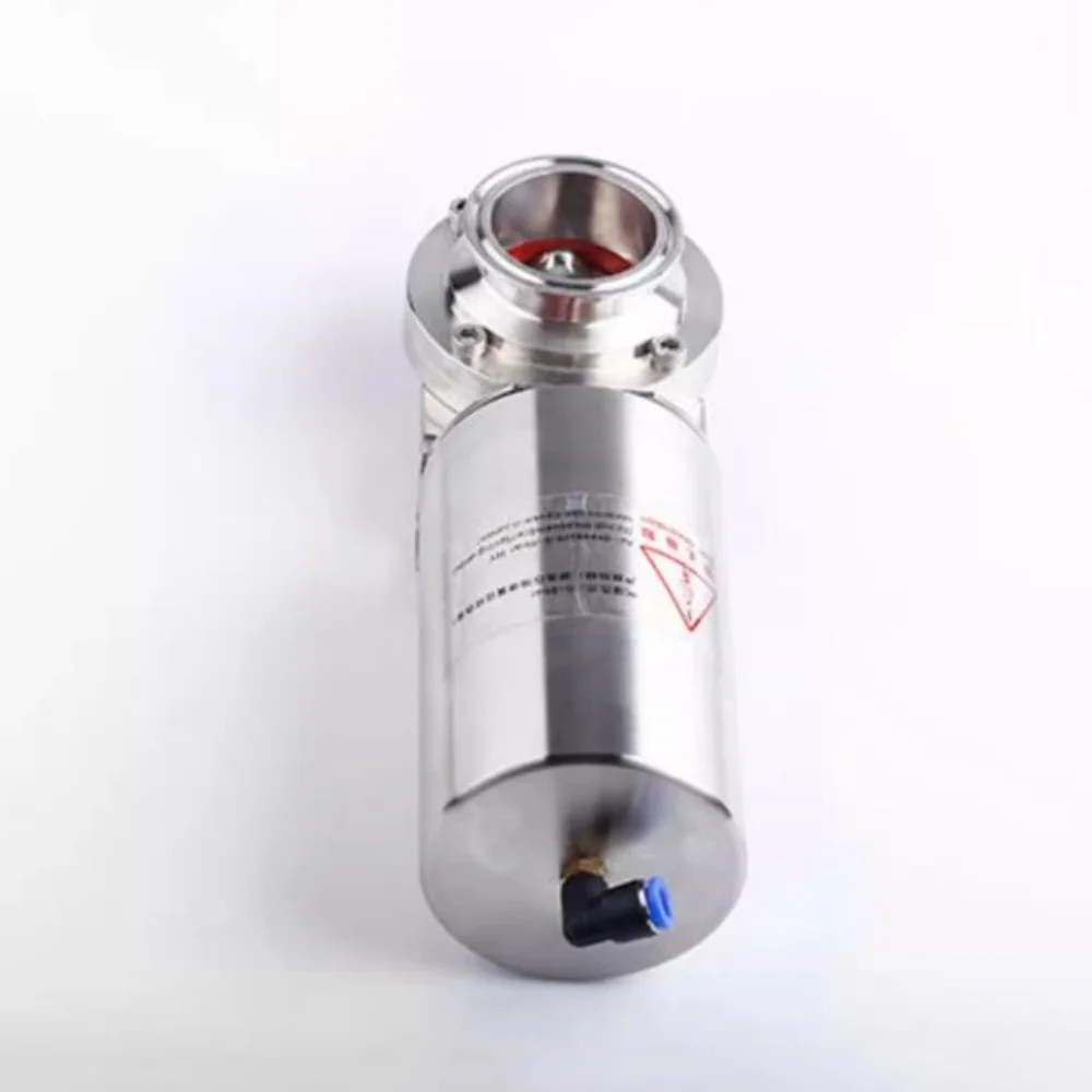 Clamp Φ57Φ63mm OD77.5mm Sanitary SS304 Pneumatic Dust-Tight Butterfly Valve Clamp Soft Seal Vertical Single-Acting