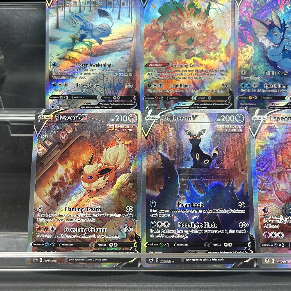 

2021 PTCG Collection Card English Eevee Family Umbreon Espeon Flareon Vaporeon Leafeon Glaceon Card Refractive Flash Foil Card