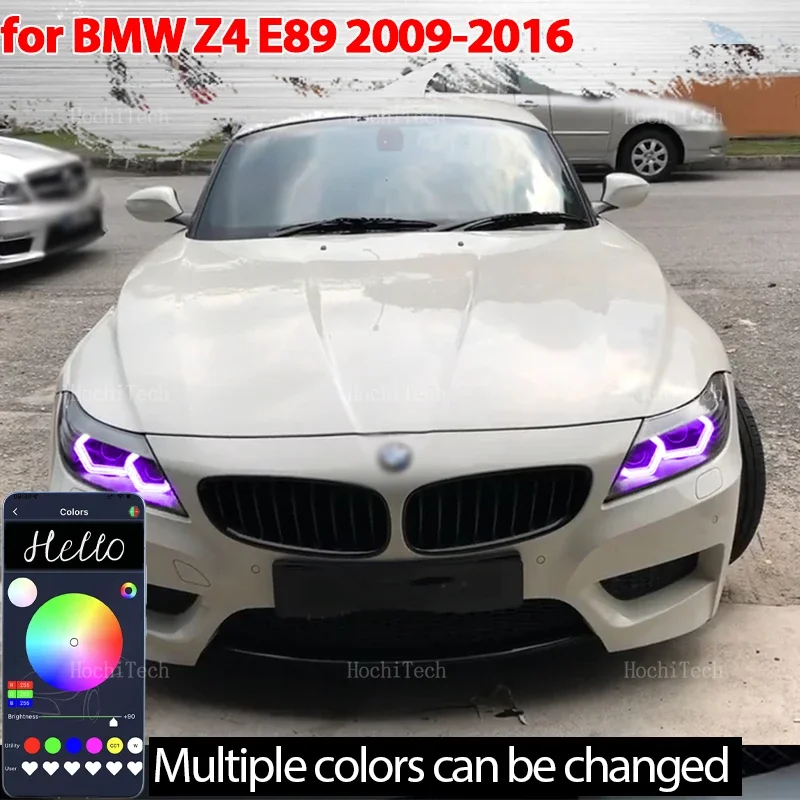 

RGB Multi-colored App control M4 Style LED Headlight Angel Eyes Bulb Ring Lamp for BMW Z4 E89 2009-2016 sDrive