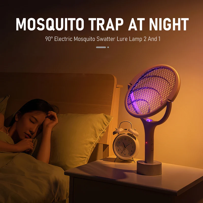 90 Degree Rotatable Mosquito Killer Lamp Electric Shocker 365nm UV Light Bug Zapper Trap Flies Summer Fly Swatter